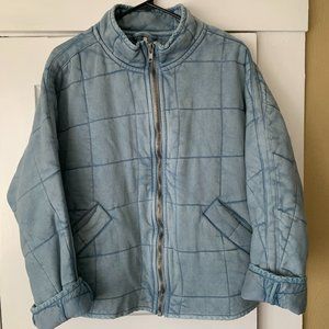 NWOT Free People Dolman Quilted Knit Jacket Size XS Silver Lining